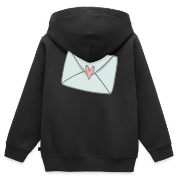 Lettre d’amour - Sweat Premium à capuche zippé enfant bio - noir - Dos - AI Model Kid Male (0cm)