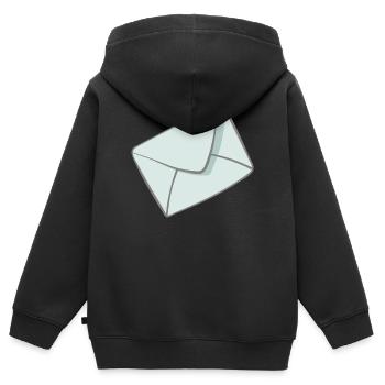 Lettre - Sweat Premium à capuche zippé enfant bio - noir - Dos - AI Model Kid Male (0cm)