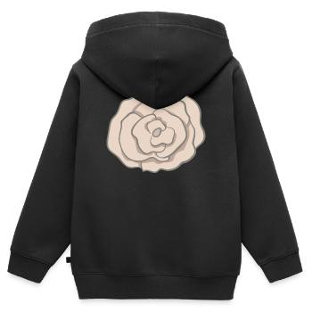 Blume - Kinder Premium Organic Zip Hoodie - Schwarz - Hinten - AI Model Kid Male (0cm)