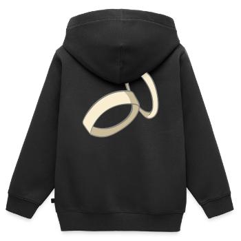 Hochzeit - Kinder Premium Organic Zip Hoodie - Schwarz - Hinten - AI Model Kid Male (0cm)
