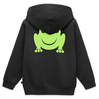 frog - Kids Premium Organic Zip-up Hoodie - black - Back - AI Model Kid Male (0cm)