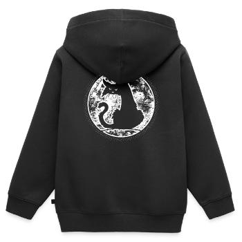 Halloween chat noir au clair de lune, horreur - Sweat Premium à capuche zippé enfant bio - noir - Dos - AI Model Kid Male (0cm)