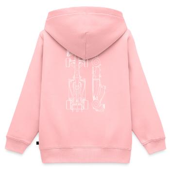 Formule 1 Chemise - Sweat Premium à capuche zippé enfant bio - rose - Dos - AI Model Kid Female (0cm)