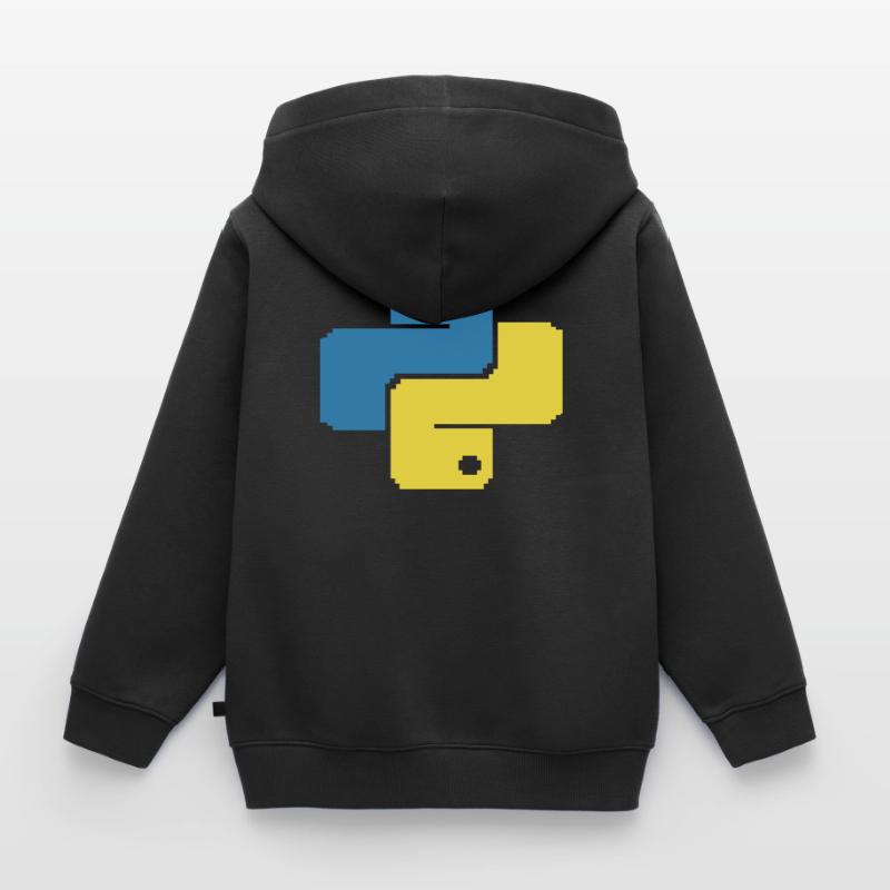 Python Pixelart Kinder Premium Organic Zip Hoodie