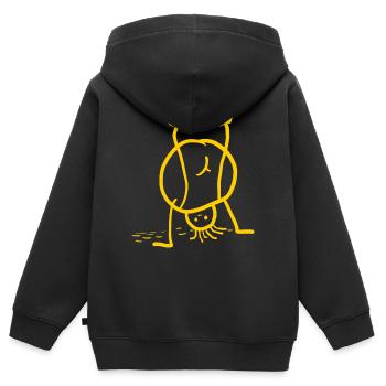 Furz - Kinder Premium Organic Zip Hoodie - Schwarz - Hinten - AI Model Kid Male (0cm)