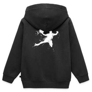 Slam Dunking Basketteur - Sweat Premium à capuche zippé enfant bio - noir - Dos - AI Model Kid Male (0cm)