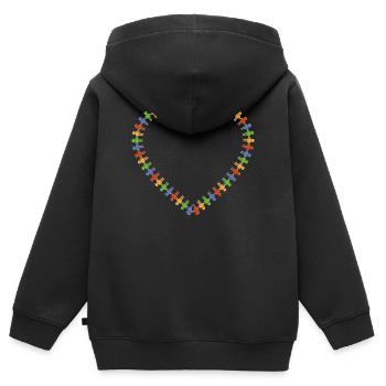 Gemeinsam - Kinder Premium Organic Zip Hoodie - Schwarz - Hinten - AI Model Kid Male (0cm)
