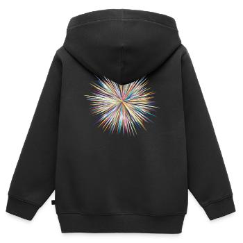 Abstract Explosion - Kinder Premium Organic Zip Hoodie - Schwarz - Hinten - AI Model Kid Male (0cm)