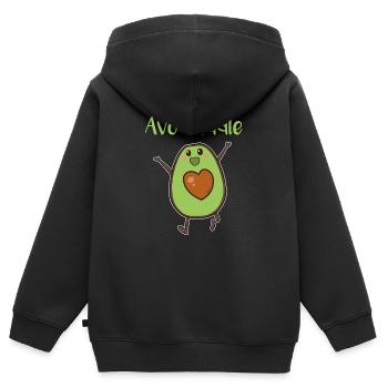 Avocado Kuschel Valentinstag Schmusen Liebe Herz - Kinder Premium Organic Zip Hoodie - Schwarz - Hinten - AI Model Kid Male (0cm)