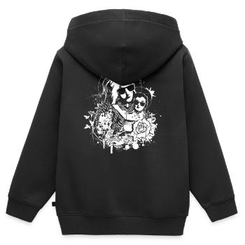 coole Muttergottes mit dem Jesuskind - Kinder Premium Organic Zip Hoodie - Schwarz - Hinten - AI Model Kid Male (0cm)