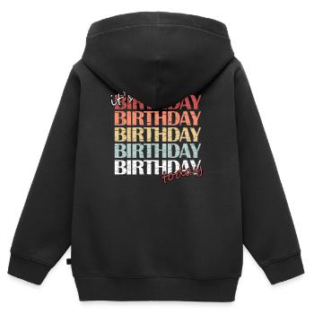 Birthday - Kinder Premium Organic Zip Hoodie - Schwarz - Hinten - AI Model Kid Male (0cm)