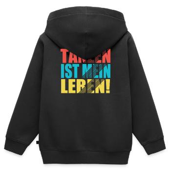 Tanzen ist mein Leben! - Kinder Premium Organic Zip Hoodie - Schwarz - Hinten - AI Model Kid Male (0cm)