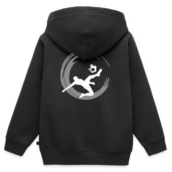 Soccer fußballer fußball schuß tor club sport fan - Kinder Premium Organic Zip Hoodie - Schwarz - Hinten - AI Model Kid Male (0cm)