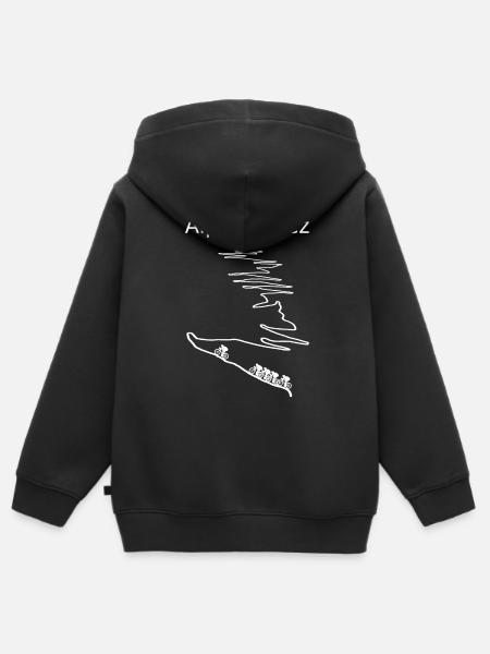 Alpe d'Huez Wandermotiv mit Bergpanorama - Kinder Premium Organic Zip Hoodie - Schwarz
