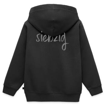 70 siebzig 70. Geburtstag Geschenk Geschenkidee - Kinder Premium Organic Zip Hoodie - Schwarz - Hinten - AI Model Kid Male (0cm)