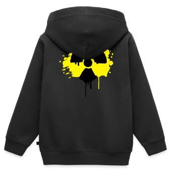Un signe de radio actif comme un graffiti - Sweat Premium à capuche zippé enfant bio - noir - Dos - AI Model Kid Male (0cm)