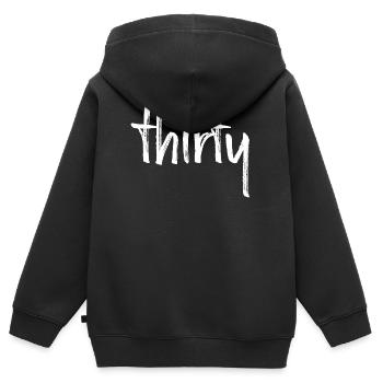 30 thirty 30.Geburtstag Geschenk Zahl 30 Nummer - Kinder Premium Organic Zip Hoodie - Schwarz - Hinten - AI Model Kid Male (0cm)