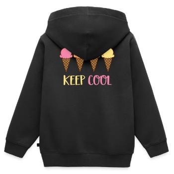 Eiscreme - Kinder Premium Organic Zip Hoodie - Schwarz - Hinten - AI Model Kid Male (0cm)