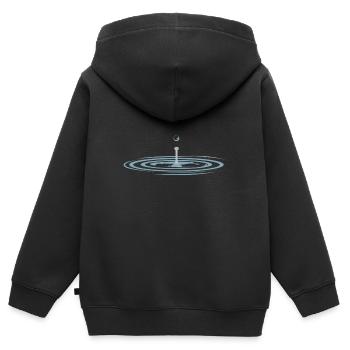 Goutte d’eau goutte d’eau - Sweat Premium à capuche zippé enfant bio - noir - Dos - AI Model Kid Male (0cm)