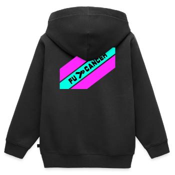 Fu... Krebs / Kampf gegen Krebs / Fu.. Cancer - Kinder Premium Organic Zip Hoodie - Schwarz - Hinten - AI Model Kid Male (0cm)