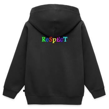 Respect Acceptation Tolérance Reconnaissance Validité - Sweat Premium à capuche zippé enfant bio - noir - Dos - AI Model Kid Male (0cm)
