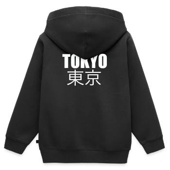 Tokio - Kinder Premium Organic Zip Hoodie - Schwarz - Hinten - AI Model Kid Male (0cm)