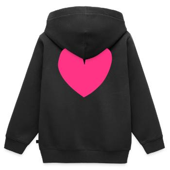 Heart - Kinder Premium Organic Zip Hoodie - Schwarz - Hinten - AI Model Kid Male (0cm)