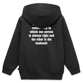 Ehe Shirt - Kinder Premium Organic Zip Hoodie - Schwarz - Hinten - AI Model Kid Male (0cm)