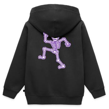 Kindermotive tanzendes Skelett Kindershirt Knochen - Kinder Premium Organic Zip Hoodie - Schwarz - Hinten - AI Model Kid Male (0cm)