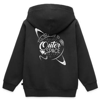 Weltall Raumfahrt Rakete Schwerelos Planeten - Kinder Premium Organic Zip Hoodie - Schwarz - Hinten - AI Model Kid Male (0cm)