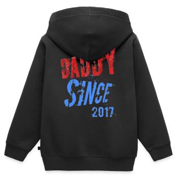 DADY SINCE - Kinder Premium Organic Zip Hoodie - Schwarz - Hinten - AI Model Kid Male (0cm)