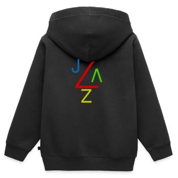 jazz - Sweat Premium à capuche zippé enfant bio - noir - Dos - AI Model Kid Male (0cm)