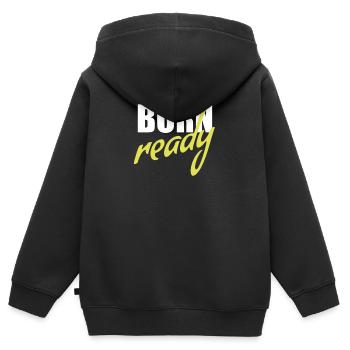Born ready - Kinder Premium Organic Zip Hoodie - Schwarz - Hinten - AI Model Kid Male (0cm)