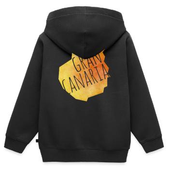 Gran Canaria - Kinder Premium Organic Zip Hoodie - Schwarz - Hinten - AI Model Kid Male (0cm)