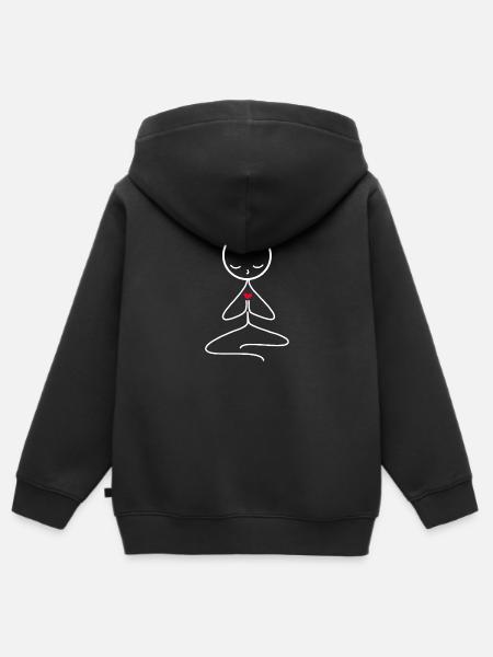 Meditation - Kinder Premium Organic Zip Hoodie - Schwarz