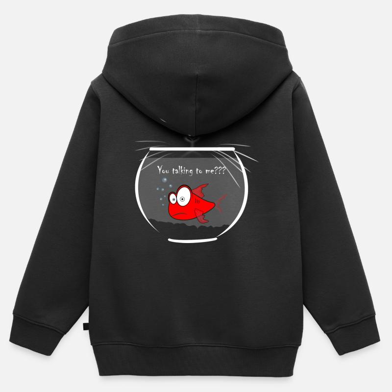 Goldfisch - Kinder Premium Organic Zip Hoodie - Schwarz