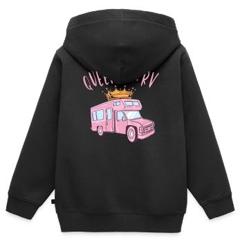 Reine du campeur - Sweat Premium à capuche zippé enfant bio - noir - Dos - AI Model Kid Male (0cm)