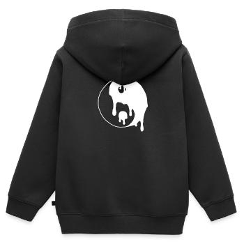 Yin Yang - Sweat Premium à capuche zippé enfant bio - noir - Dos - AI Model Kid Male (0cm)
