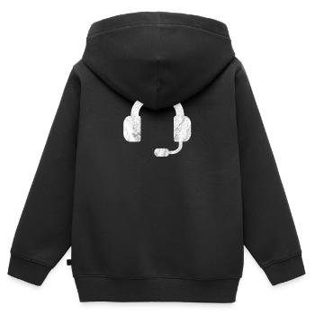 Headset / Kopfhörer / DJ / Gamer - Kinder Premium Organic Zip Hoodie - Schwarz - Hinten - AI Model Kid Male (0cm)