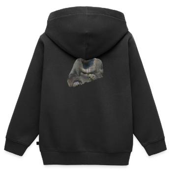 Gorilla - Kinder Premium Organic Zip Hoodie - Schwarz - Hinten - AI Model Kid Male (0cm)