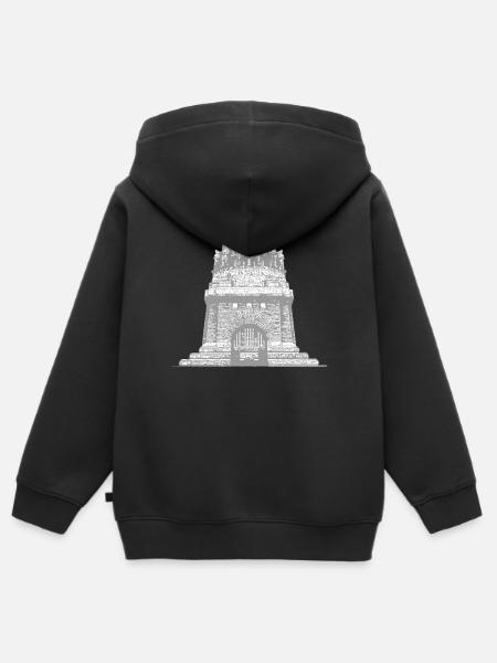 Völkerschlachtdenkmal Leipzig - Kinder Premium Organic Zip Hoodie - Schwarz