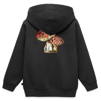 Gnom - Kinder Premium Organic Zip Hoodie - Schwarz - Hinten - AI Model Kid Male (0cm)