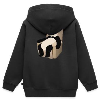 Panda auf dem Sessel - Kinder Premium Organic Zip Hoodie - Schwarz - Hinten - AI Model Kid Male (0cm)
