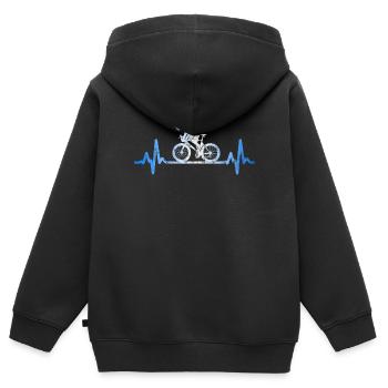 coureur - Sweat Premium à capuche zippé enfant bio - noir - Dos - AI Model Kid Male (0cm)