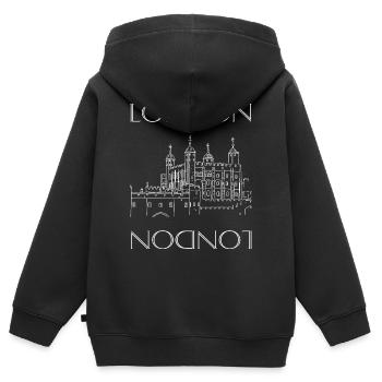 Tower of London - Kinder Premium Organic Zip Hoodie - Schwarz - Hinten - AI Model Kid Male (0cm)