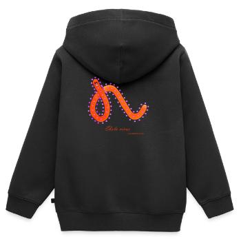 Virus Ebola - Sweat Premium à capuche zippé enfant bio - noir - Dos - AI Model Kid Male (0cm)