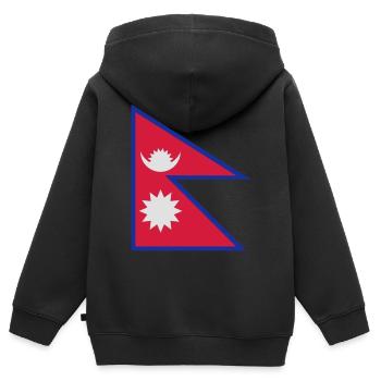 Nepal-Flagge - Kinder Premium Organic Zip Hoodie - Schwarz - Hinten - AI Model Kid Male (0cm)