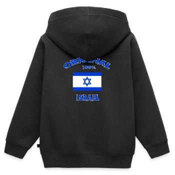Israel Original 100% Flagge Jerusalem Geschenk - Kinder Premium Organic Zip Hoodie - Schwarz - Hinten - AI Model Kid Male (0cm)