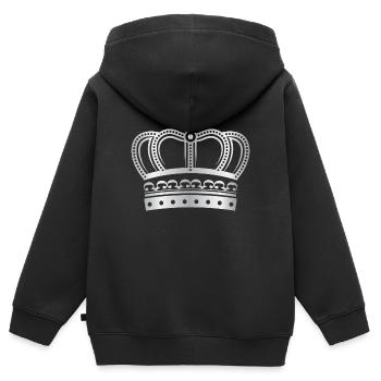 Krone Kronen König Königin JGA Hochzeit Braut Bräu - Kinder Premium Organic Zip Hoodie - Schwarz - Hinten - AI Model Kid Male (0cm)