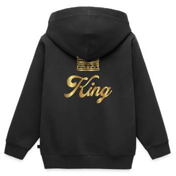 Krone Kronen König Königin JGA Hochzeit Braut Bräu - Kinder Premium Organic Zip Hoodie - Schwarz - Hinten - AI Model Kid Male (0cm)